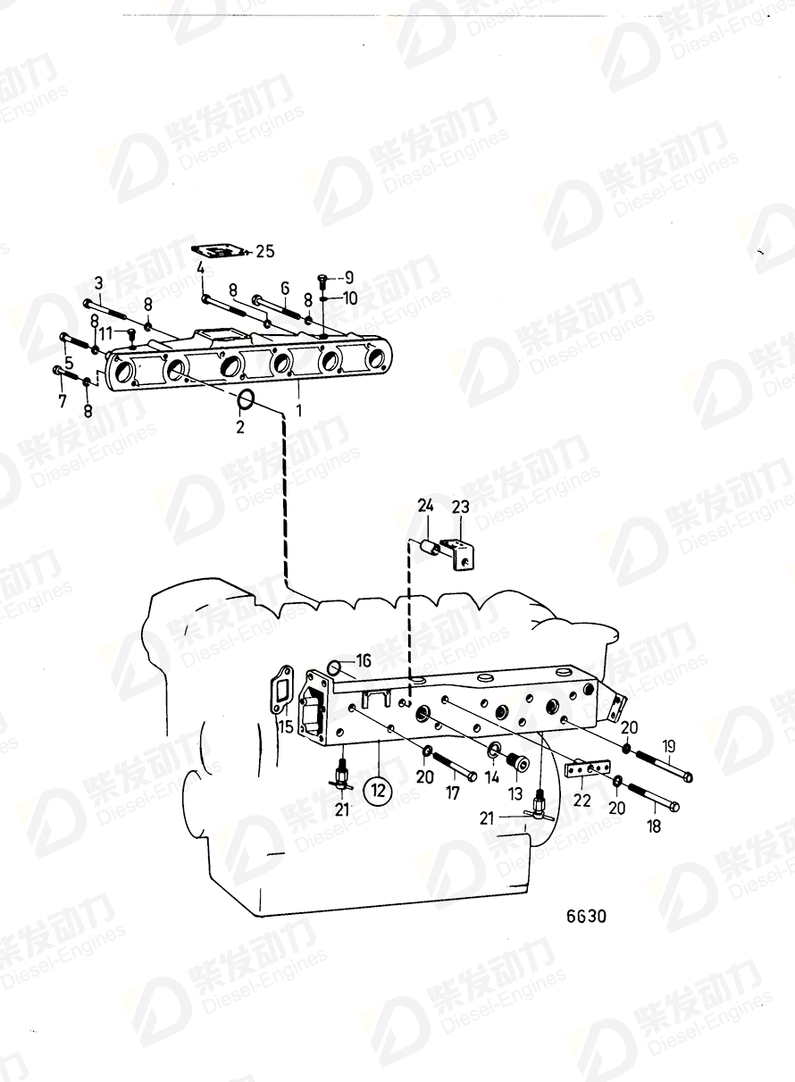 volvo penta Inlet manifold 468988 Drawing volvo penta Inlet manifold 468988 Drawing